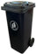 EXPRESS WHEELIE BINS - Outdoor Wheelie Bin for Recycle Trash and Rubbish 120L Litre Small Council Size Grey/Black with Rubber Wheels