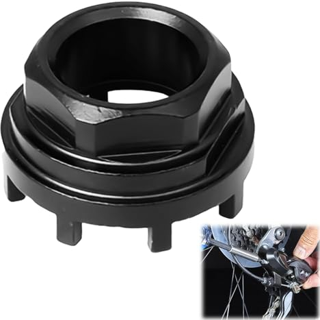 HOMURY Kohlenstoffstahl Fahrrad Lockring Tool: Fahrrad Tretlager Werkzeug mit 8 Zähnen Verschlussring, Innenlager Werkzeug Kompatibel mit Shimano SRAM ISIS 8-Stufen-Innenlagerschalen, Schwarz