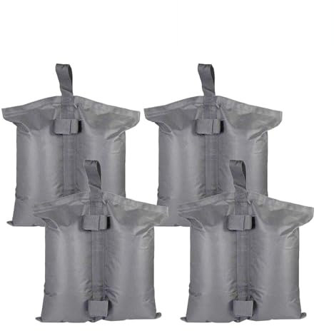 My Garden Gazebo Sandbag Weights Set of 4 Heavy Duty Sandbags for Gazebo Legs, Parasols, Tents, Canopies – 600D Oxford Weight Bags with Velcro Strap