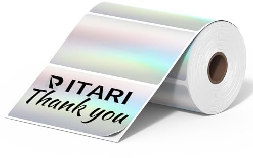 Itari 3 Thermo-Laser-Etiketten Aufkleber rund 50x50mm,Selbstklebende Kreis Aufkleber,Kreis Thermo-Etiketten Aufkleber für DIY, Danke,Logo,Name,QR Code (500 Etiketten/1 Rolle)