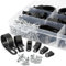 CVIUYO 200 PCS Cable Clips, 6 Size Outdoor Light Clips, Cable Organiser Cable Management USB Cable Holder System, Electrical Cable Wall Clips for Organizing Cable Cords, Ideal for Home, Office