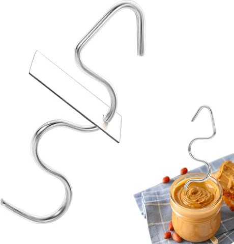 Peanut Butter Stirrer and Scraper,Stainless Steel Peanut Butter Stirrer Peanut Butter Mixer,Peanut ButterStirrer Hand Mixer for Kitchen Tools Various Nut Butters,Jams,Chocolate
