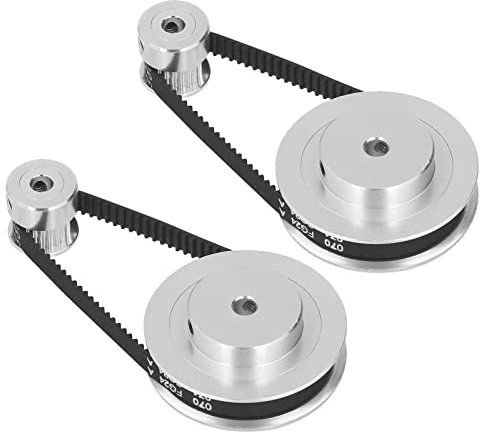 2 Set GT2 Synchronrad Schrittmotor Riemenscheibensatz Aluminium Zahnriemenscheibe mit 2 Stück Länge 200 Mm Breite 6 Mm Riemen für 3D-Drucker (5 mm / 0,2 Zoll Bohrung)