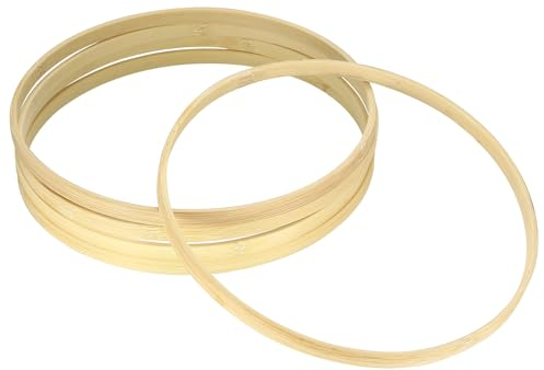 5 Stück 25 cm/9,84 Zoll Traumfänger Ringe Set, Holzringe zum Basteln, Bambus Blumenkranz Makramee Ringe für DIY Traumfänger Hochzeitskranz Wandbehang Deko…