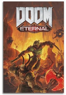 TRXU Doom-Eternal 2 Poster für Schlafzimmer, ästhetisches Poster, dekorative Malerei, Leinwand, Wandkunst, Wohnzimmer, Poster, Schlafzimmermalerei, 30 x 45 cm, ungerahmter Stil