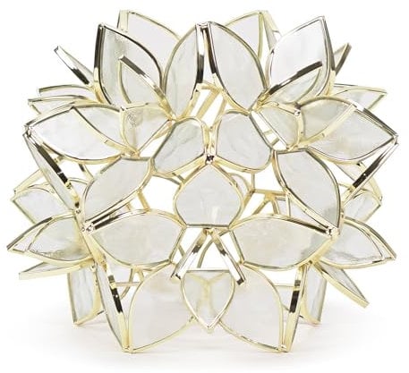 ValueLights | Clear Easy Fit Glass Flower Pendant Ceiling/Table Lampshade | Lamp Shades, Home Décor & Improvement Essential | 210mm Shade Width