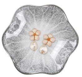 Ceramic Trinket Dish Ring Dish, Decorative Trinket Tray Jewellery Dish, Gift for Women, Her, Mother, Wedding Bridal Shower, Birthday(Grey)