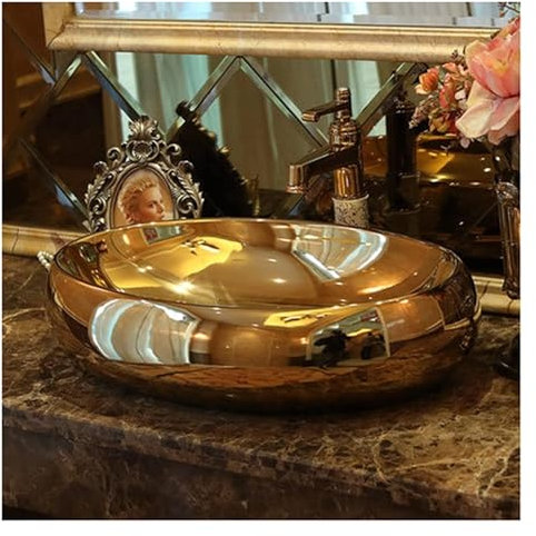 Lavandino da appoggio, Lavandino da Bagno in Ceramica Lavandino da Bagno in Ceramica, Lavandino Ovale, Mobiletti da appoggio, Grande lavabo per ristrutturazione Bagno, Lavandino Singolo