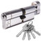 Euro Cylinder Door Lock Thumb Turn Chrome - BSI TS007 Sold Secure Gold Anti-Snap - Includes 5 Keys 45T/50
