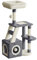 Dogat Cat Tree, 107cm Cat Climbing Tower, Cat Tree Frame, Scratching Post Multi-Level, Cat Activity Centre Play House Furniture for Small and Medium Cats, Dark Grey and Beige