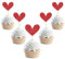 24 Stück Glitzer Liebe Herz Cupcake Toppers, Muttertag Deko Tortendeko, Valentinstag Rubinhochzeit Gemischte Größe Kuchendeko für Jahrestag Braut Geburtstag Heiratsantrag Verlobung Party Deko (Rot)