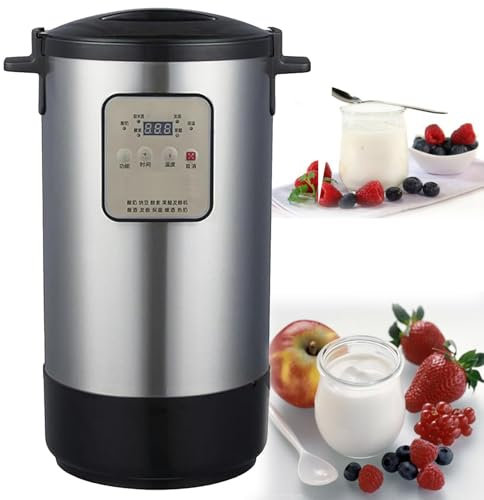 Máquina de fermentación totalmente automática, 12L Yogurtera eléctrica totalmente automática, Yogurtera de acero inoxidable con pantalla LCD inteligente,18L