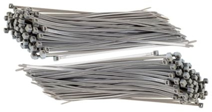 TERF® 100 Pcs Grey Cable Ties 370mm (14.57'') X 4.8mm Premium Nylon Zip Ties Wraps Secure Self Locking Mechanism Plastic Tie for Home Office Garden Garage Workshop DIY Multi Use