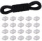 FOGAWA Corda Elastica 10mm x 10m, Corda di Gomma Nero, Gommata Elastico Spanngurt, con 20 Anelli di Crimpatura in Alluminio, Corda Gomma, per Teloni, Tende, Giardini, Campeggio, Auto, Nautica