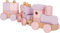small foot Train en Bois Rose, Jouet à emboîter et à empiler avec 14 éléments, Train décoratif en Bois Robuste, à partir de 12 Mois, 12694