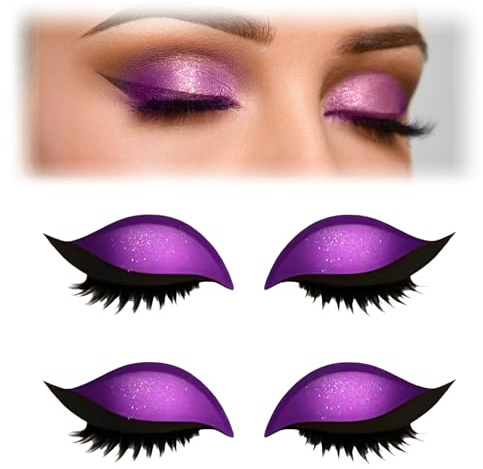 2 Pairs Lazy Eye Shadow Eyelash Patch, 2 in 1 Eyeshadow Eyelash Stickers, No Glue Needed, Makeups Stencils Stickers For All Eye Shapes