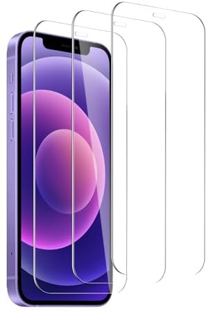 SUJASEN Schutzfolie für iPhone 12/12 Pro, 3 Stück Gehärtetes Glas, HD Displayschutzfolie, Kratzfest, Anti-Bläschen, 9H Härte