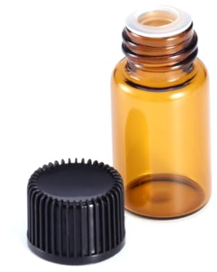 TOPBATHY 30 pièces Mini Flacons Verre Ambré avec Bouchon Noir pour Huiles Essentielles et Échantillons Bouteilles Parfum Rechargeables Petites Fioles Portables pour Aromathérapie et Chimie