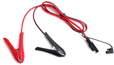 SAE Schnellverbinder Kabel 12V – SAE-Anschluss mit Krokodilklemmen, 2-poliger SAE Adapter für Batterieladegerät, Solarmodul, Motorrad, Auto, Rasenmäher, Power-Clip Ladeverlängerungskabel
