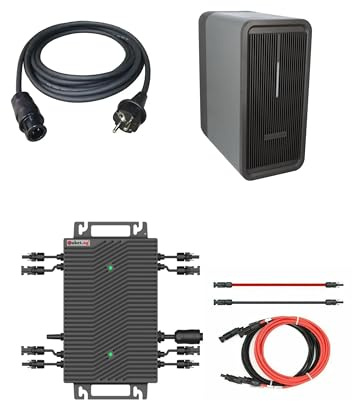 Paket.ag HSEU-2000D WiFi Wechselrichter (Drosselbar auf 600 Watt) mit Marstek B2500-D Balkonkraftwerk Speicher 2,24 kWh (erweiterbar bis 6,72 kWh), 5 m Kabel, Balkonkraftwerkspeicher Set