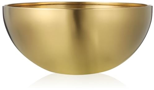 Operitacx Gold Salad Bowl Stainless Steel Serving Bowl for Noodles Fruit Desserts and Snacks Reusable Kitchen for Daily Use Dinner Parties and Housewarming Gift 7.87In