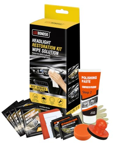 LOCBONDSO Headlight Restoration Kit, Headlamp Restoration Kit, | Headlight Cleaner,Easy To Operate,Brings Headlights Back To Like New Condition