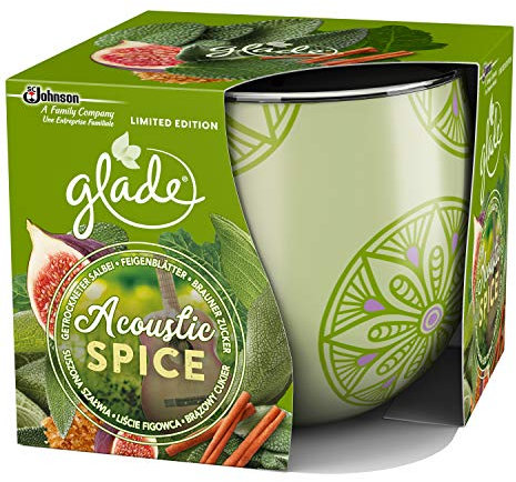 Glade (Brise) Duftkerze bis zu 30 Stunden Brenndauer, Duftkerze im Glas, Acoustic Spice, 1er Pack (1 x 120 g)