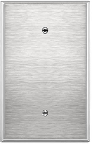 ENERLITES Blank Device Metal Wall Plate, Corrosive Resistant, Over Size 1-Gang 5.5 x 3.5, 7701O, 430 Stainless Steel