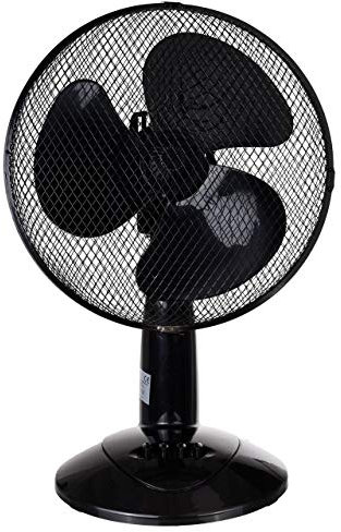 LEX XXL Tischventilator Premium Ventilator Windmaschine Ø30 cm, 3 Geschwindigkeiten, Leistung: 45 Watt Oszillation, 50cmFarbe:Schwarz