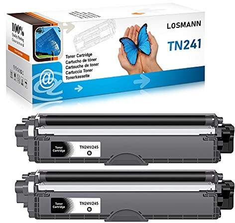 LOSMANN 2X Schwarz Toner Kompatibel für Brother TN241 TN242 TN245 TN246 für Brother DCP-9015CDW 9020CDW 9022CDW HL-3140CW 3150CDN 3150CDW 3170CDW MFC-9130CW 9140CDN 9142CDN 9330CDW 9332CDW 9342CDW