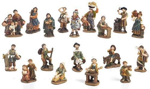 Articoli religiosi by Paben Set 18 Personaggi Presepe, 7 cm. in resina