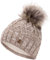 Faera Wintermütze Müttze Damen warm gefüttert mit Bommel Mädchen Bommelmütze Fleecefutter Winter Strickmütze Beanie Herren 33, Farbe:Beige