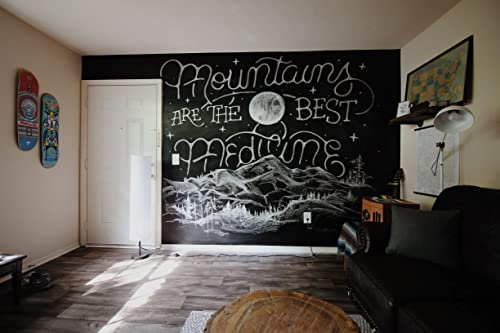 Tafelfolie magnetisch | Meterware Farbe: schwarz | 40 Größen | beschreibbar, abwischbar, magnetisch | KreideTafel Folie Magnet | selbstklebend stark | für Hoch- und Querformat (350x100cm)