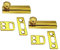 QCAA Solid Brass Surface Bolt, 2, Polished Brass, 2 Pack, Made in Taiwan