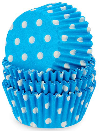MoNiRo Papier Muffin Förmchen - Cupcake Backform aus Papier Motiv Blue-White Dots - Muffin Form - Cupcake Form - Papierförmchen - Cupcake Förmchen - Muffinform – Backförmchen - Muffinformen