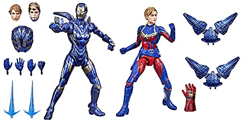 Hasbro Marvel Legends Series 15-cm Scale Action Figure Toy Captain Marvel and Rescue Armor Age 4+ 2-Pack, Infinity Saga character, Premium Design, 2 Figures and 12 Accessories