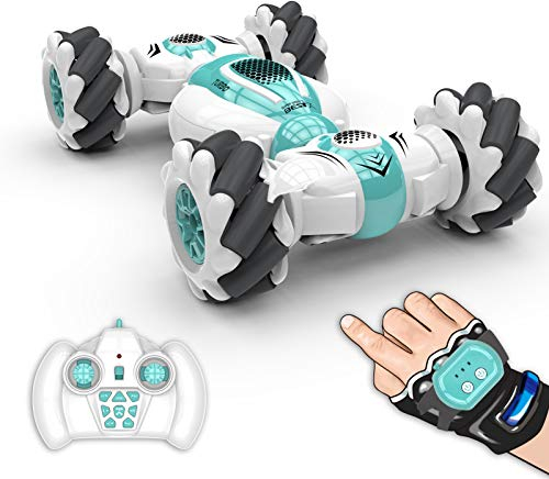 Goolsky S-012 Ferngesteuertes Auto RC Stunt Car Remote Control Watch Gestensensor Deformable Electric Toy Cars All Terrain 2.4GHz 4WD 360° Rotation Whirligig Offroad Geschenk für Kinder