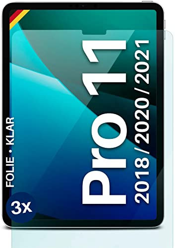 moex FlexProtect Schutzfolie kompatibel mit iPad Pro 11 (1./2./3./4. Gen) Displayschutz nur 0.2 mm dünn, Folie für das Display, HD Ultra klar und extra kratzfest - 3 Stück
