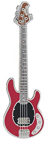 Geepin Emaille-Bass-Anstecker | Hochwertige Music Man Mini-Brosche | 54 mm | Tragbar am Rucksack, T-Shirt, an der Jacke, Krawatte etc. | In ansprechender Gitarrenkoffer-Box | Tolles Geschenk…