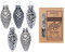 Inge Glas Magic Mini Weihnachtskugeln Zapfen 4,5cm 12 Stück Glas in Karton-Box (Hazy Grey | dunkelgrau Silber)