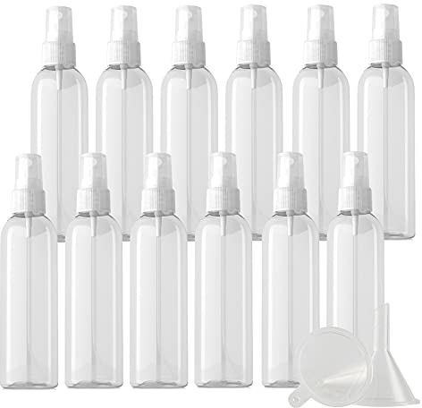 ZEOABSY 24 Pièce Vide 200ml Transparent Flacons Vaporisateur Avec Pulvérisateur Transparent, 200 ml Bouteille de Spray Parfum Rechargeable Flacon de Parfum pour le voyage à la maison + 3 x Entonnoir