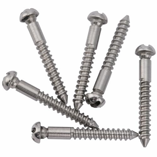 Musiclily Ultra 30X3,5mm Rostfreier Stahl Tremolo Steg Schrauben Bridge Montageschrauben für PRS Style E-Gitarre, Original Farbe (6 Stück)
