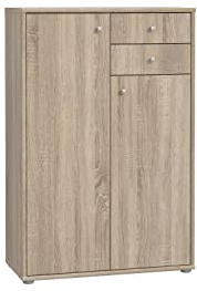 FORTE TEMPRA 2 Kommode mit 2 Türen und 2 Schubladen, Holzwerkstoff, Sonoma Eiche, 73.7 x 111.1 x 34.8 cm