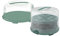 Rotho Fresh kleine und Grosse Tortenglocke mit Haube und Tragegriff, Kunststoff (PP) BPA-frei, türkis/transparent, (35,5 x 34,5 x 26 cm), 2