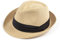 DRESHOW Damen Panama Hut Breiter Krempe Stroh Sommer Fedora Strohhut Panama Aufrollen Hut Strand Rollbar UV Sonnenhut UPF 50 +