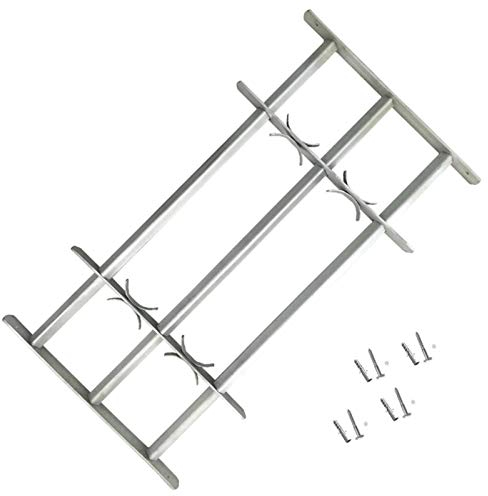 MOONAIRY Fenstergitter Verstellbar mit 3 Querstäben, Fenstergitter Einbruchschutz, Fenstergitter Sicherheit, Kellerfenster Gitter, Fenstergitter Einbruchschutz Aussen, 700-1050 m