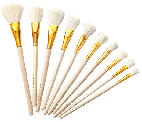 CDIYTOOL Vergoldungspinsel-Set, 10 Größen, Blattgold, Ziegenhaar, Blattgold, Staubwedel, 20 Stück