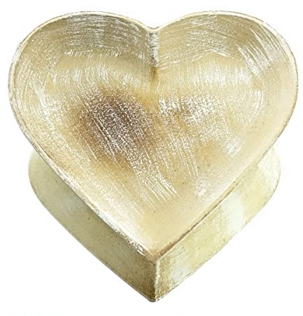 Kaemingk Schale in Herzform Beige-Braun 25 x 25 cm - Holz