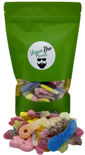 Vegan Bro SWEETS Big Bag sauer - 500g Vegane Fruchtgummis Weingummi Candy Bar - perfekt zum verschenken
