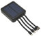 Batterie Externe de Téléphone Solaire, 20000mAh Ports de Sortie Doubles Chargeur Solaire étanche à la Poussière Portable avec Câble de Charge pour l'extérieur (Le Noir)